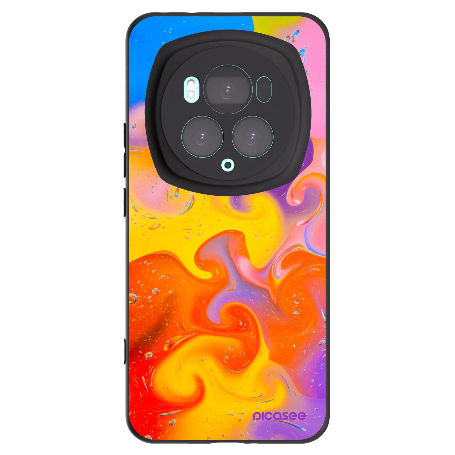 Picasee Μαύρη θήκη σιλικόνης για Honor Magic6 Pro - Bubbles