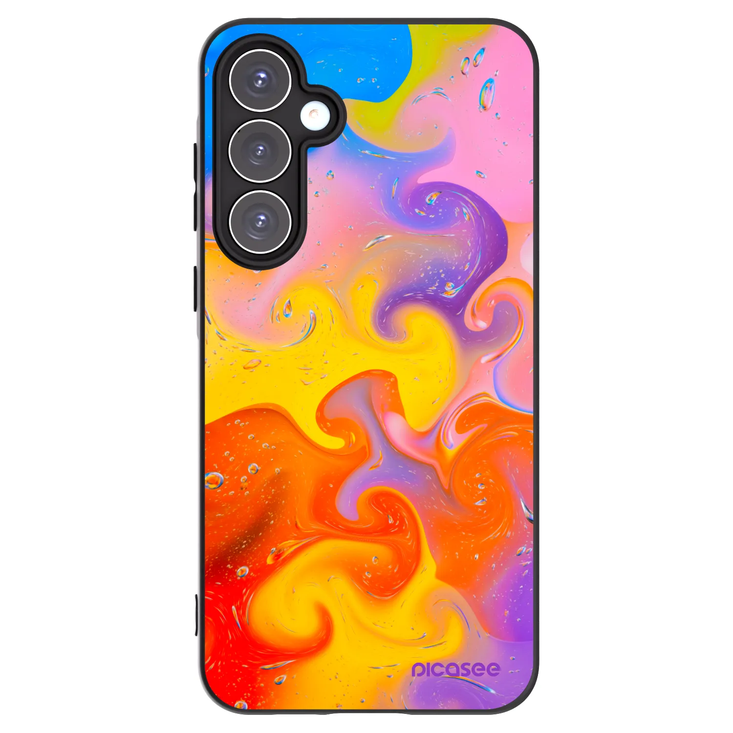 Picasee Μαύρη θήκη σιλικόνης για Samsung Galaxy A55 5G A556B - Bubbles