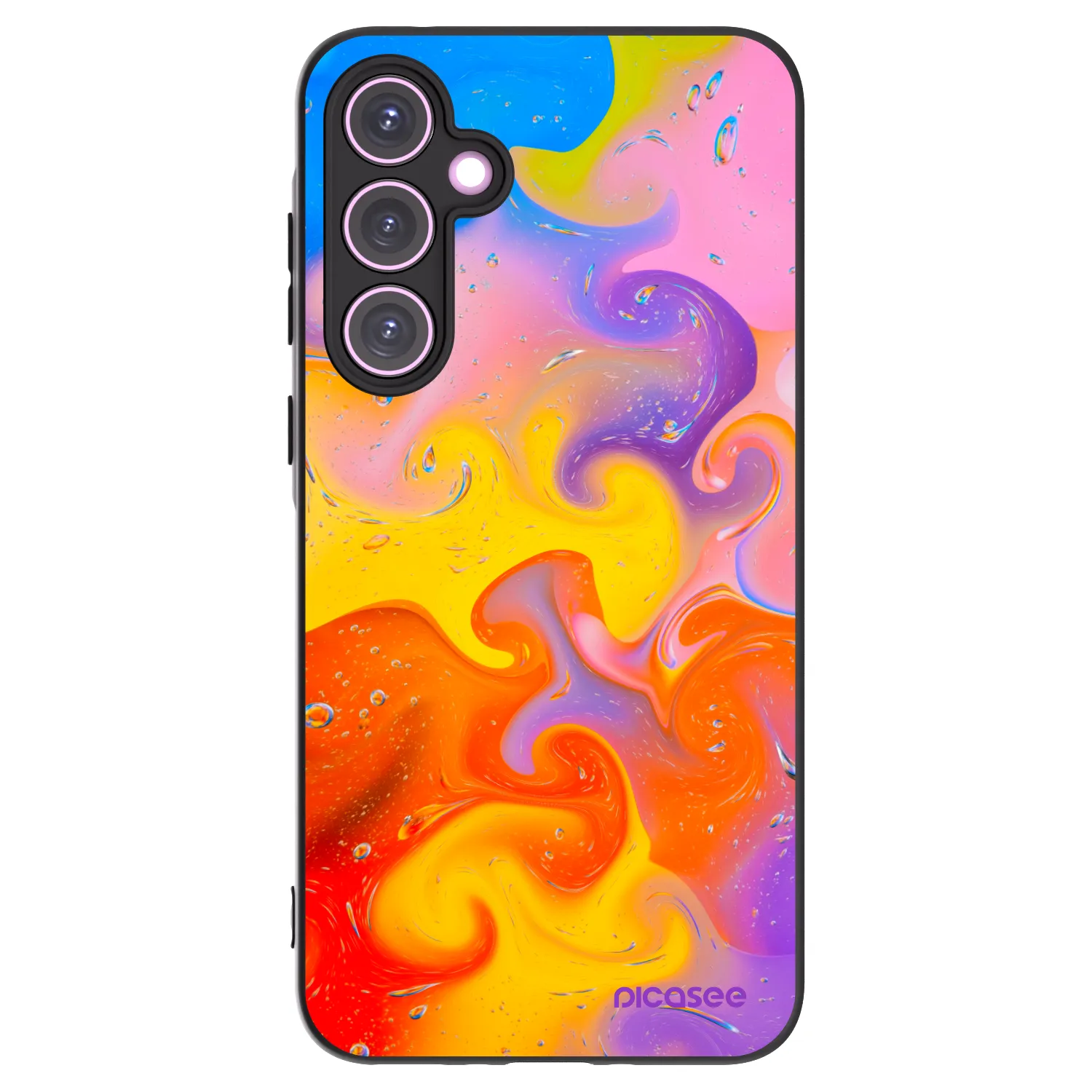 Picasee Μαύρη θήκη σιλικόνης για Samsung Galaxy A35 5G A356B - Bubbles