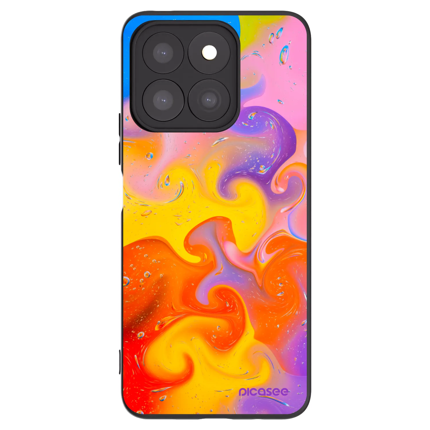 Picasee Μαύρη θήκη σιλικόνης για Honor X8b - Bubbles