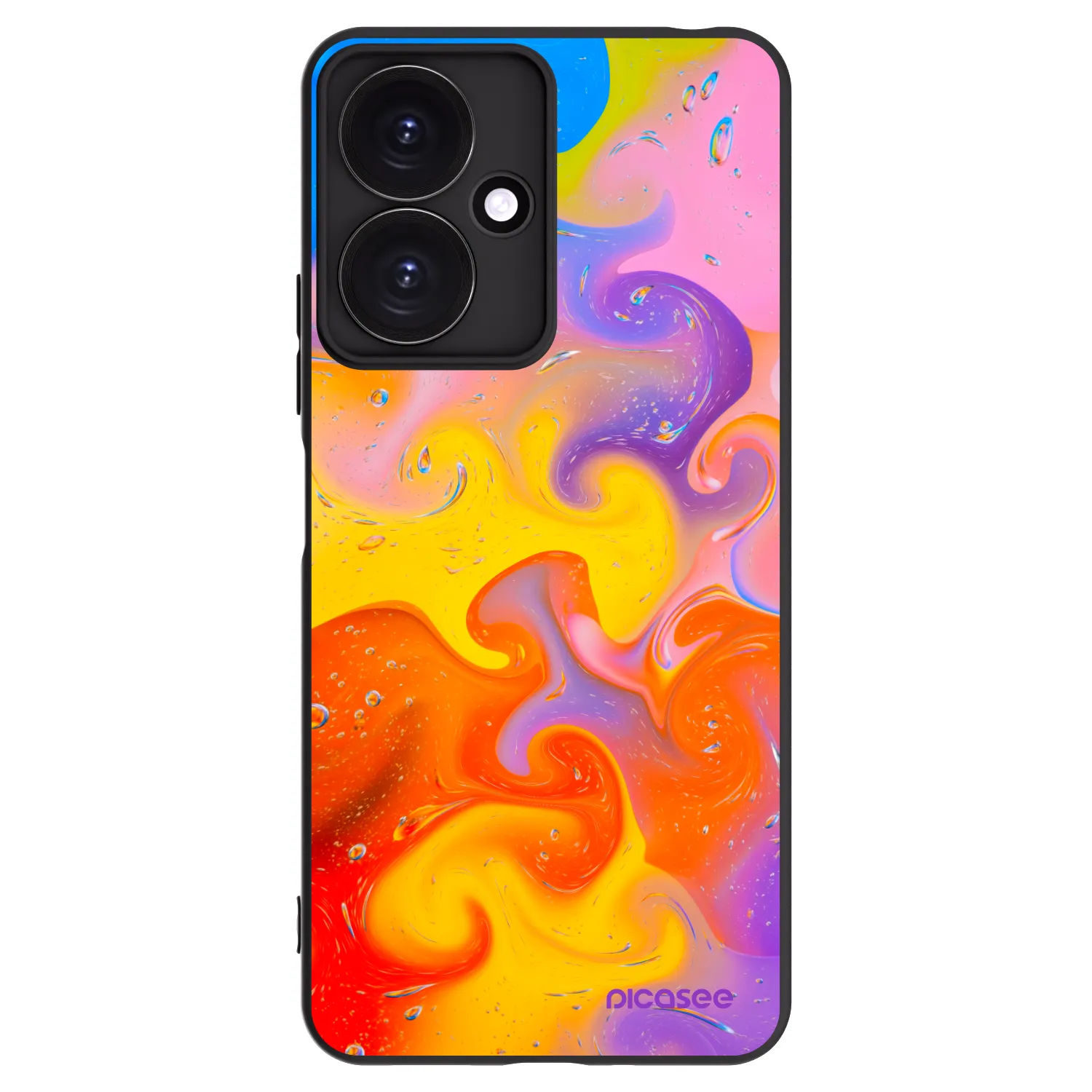 Picasee Μαύρη θήκη σιλικόνης για Xiaomi Redmi 13C 5G - Bubbles