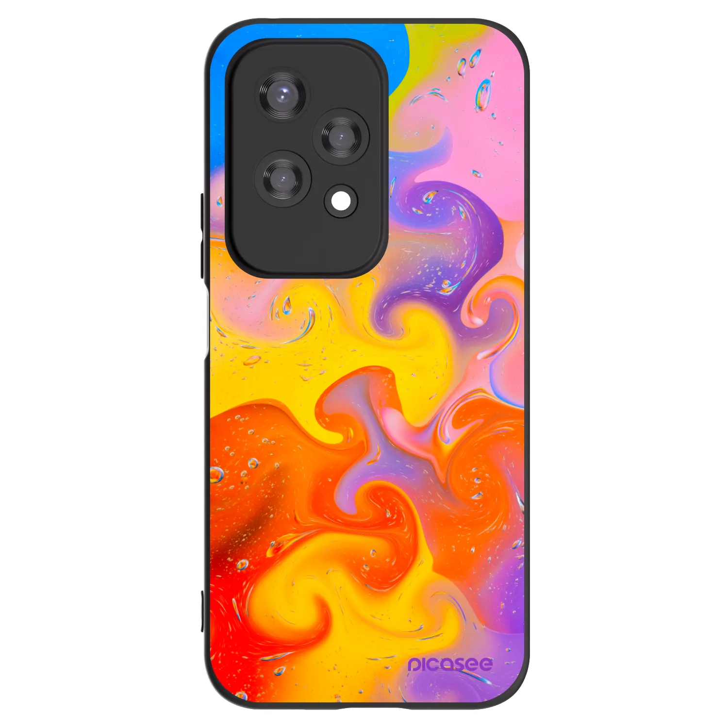 Picasee Μαύρη θήκη σιλικόνης για Honor 200 Lite - Bubbles