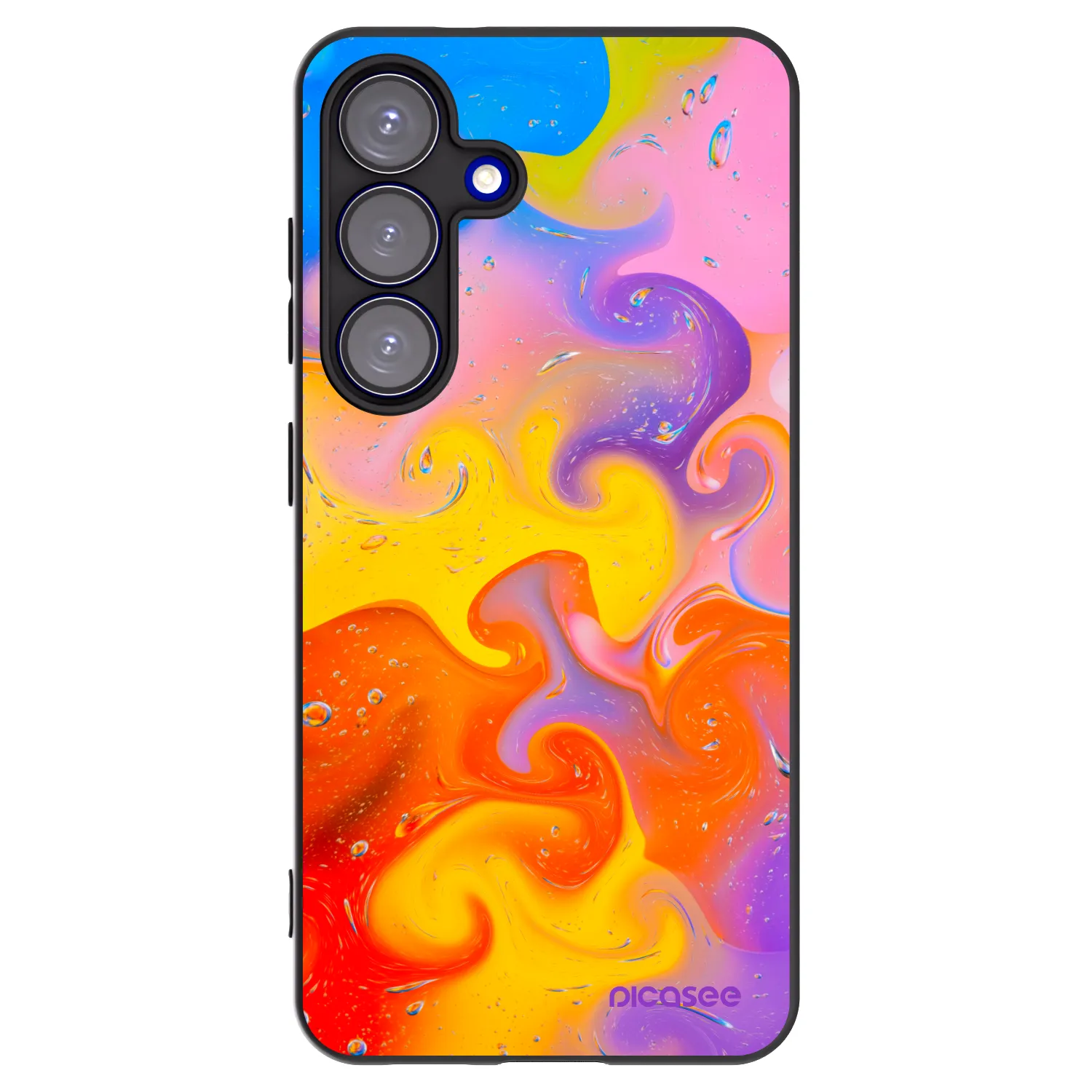 Picasee Μαύρη θήκη σιλικόνης για Samsung Galaxy S25 5G - Bubbles