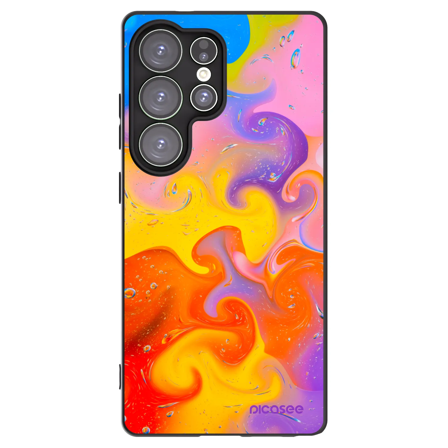 Picasee Μαύρη θήκη σιλικόνης για Samsung Galaxy S25 Ultra 5G - Bubbles