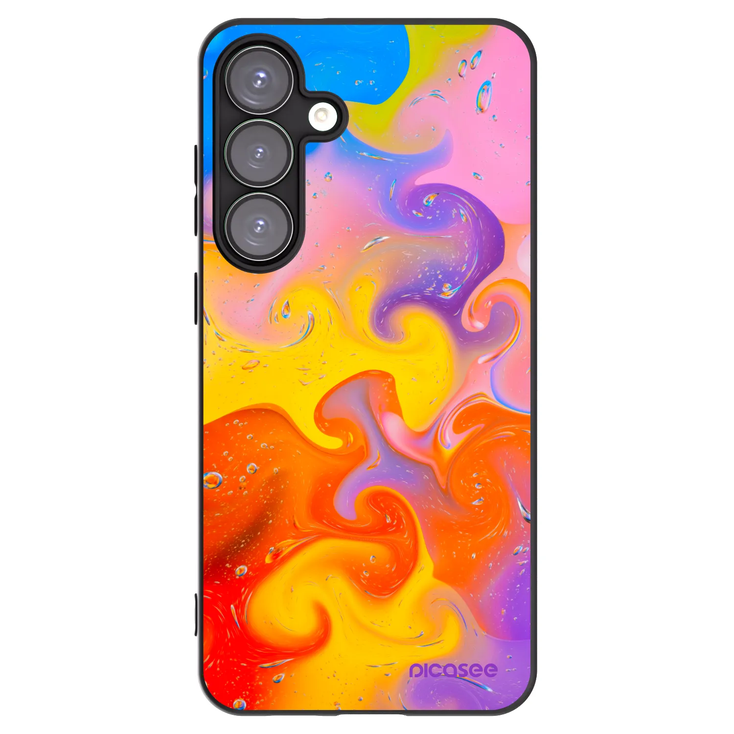 Picasee Μαύρη θήκη σιλικόνης για Samsung Galaxy S25+ 5G - Bubbles