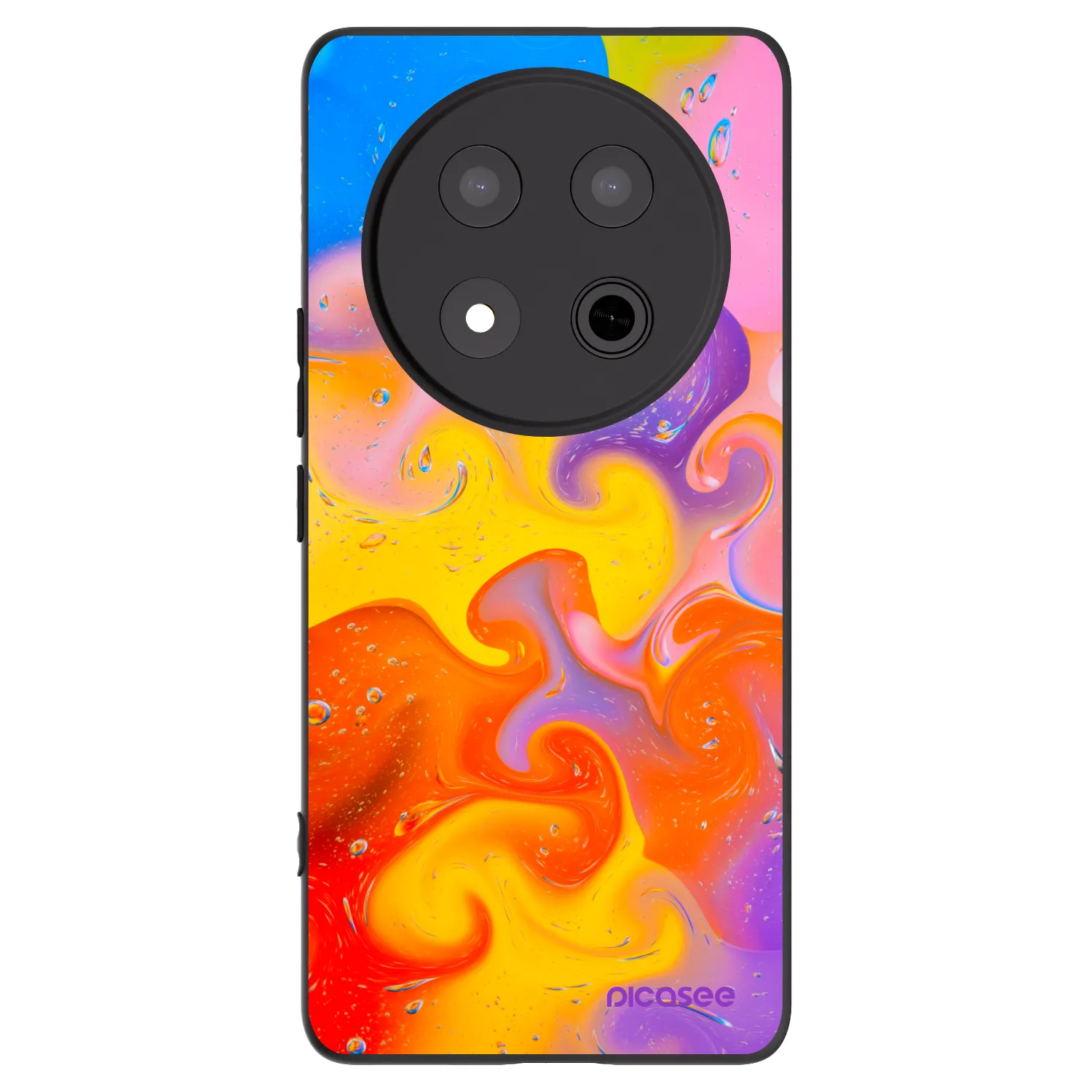 Picasee Μαύρη θήκη σιλικόνης για Honor Magic7 Lite 5G - Bubbles
