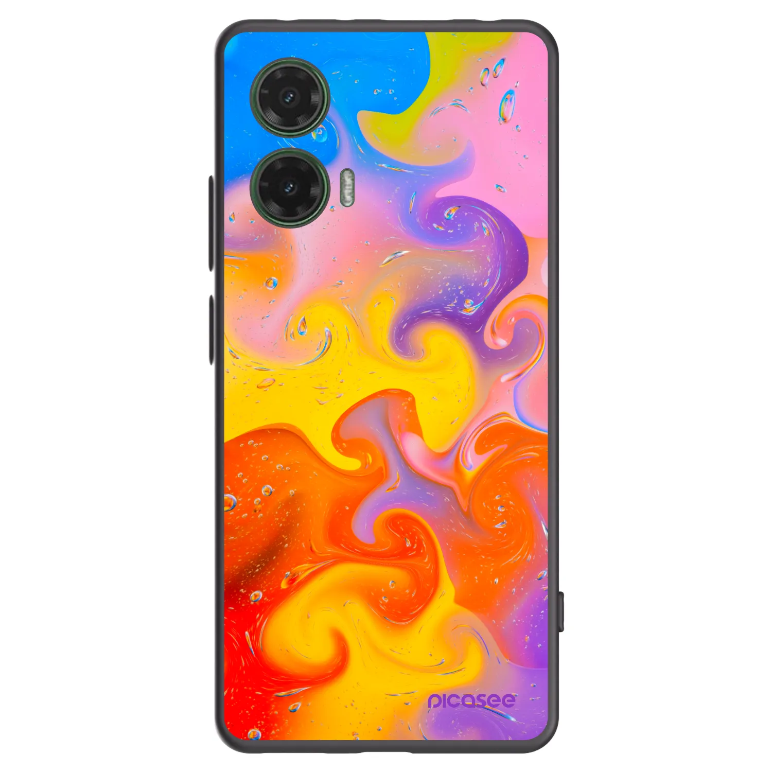 Picasee Μαύρη θήκη σιλικόνης για Motorola Moto G35 5G - Bubbles