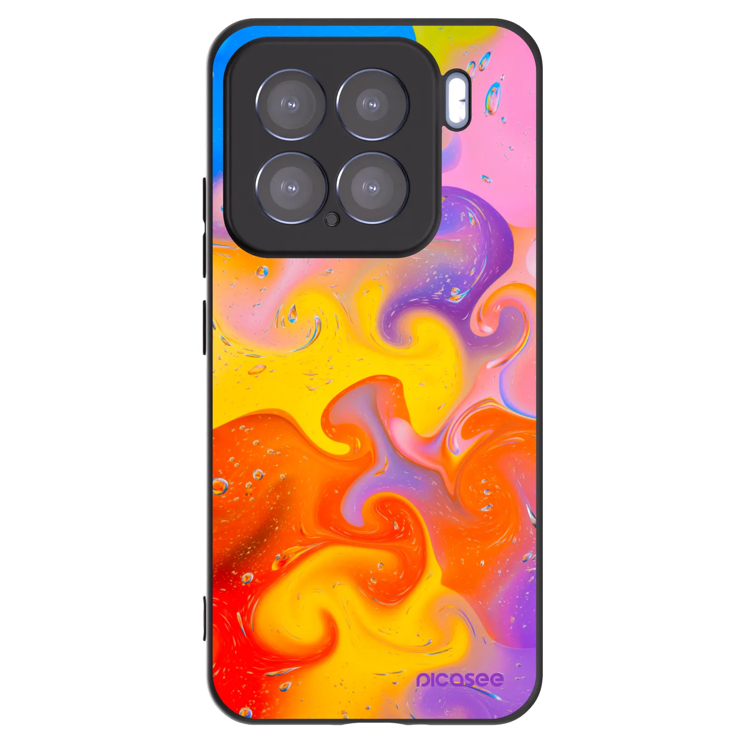 Picasee Μαύρη θήκη σιλικόνης για Xiaomi 15 - Bubbles