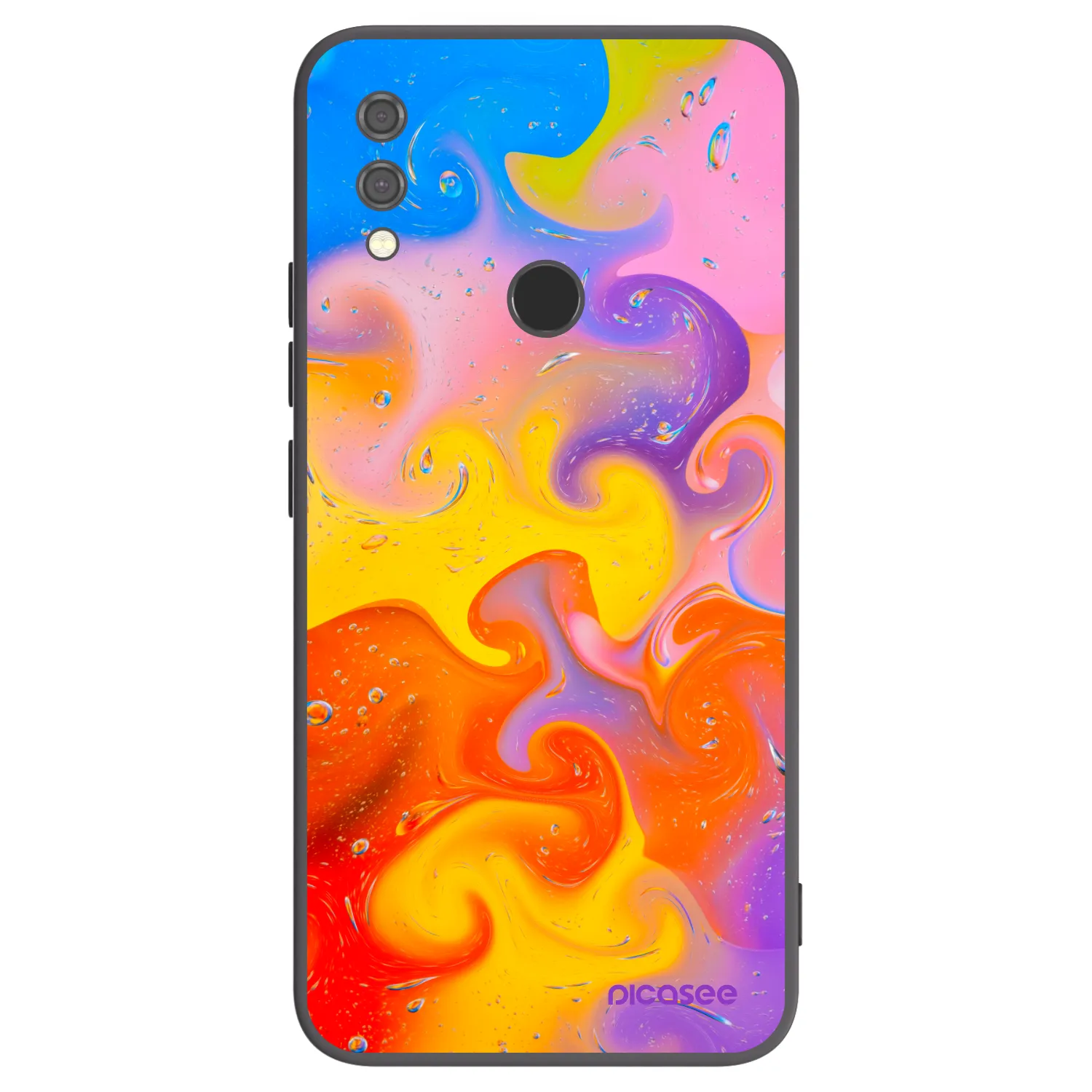 Picasee Μαύρη θήκη σιλικόνης για Xiaomi Redmi Note 7 - Bubbles