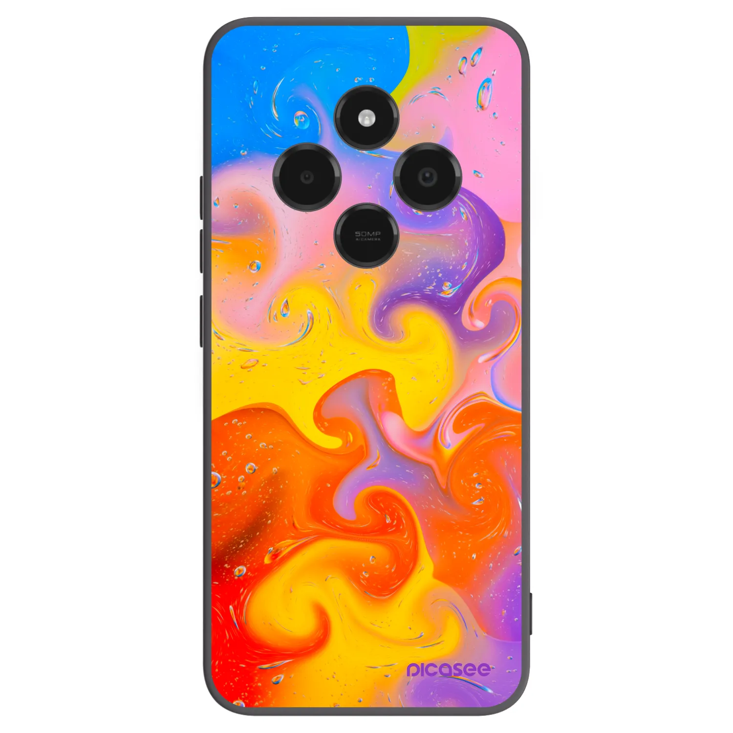 Picasee Μαύρη θήκη σιλικόνης για Xiaomi Poco C75 - Bubbles