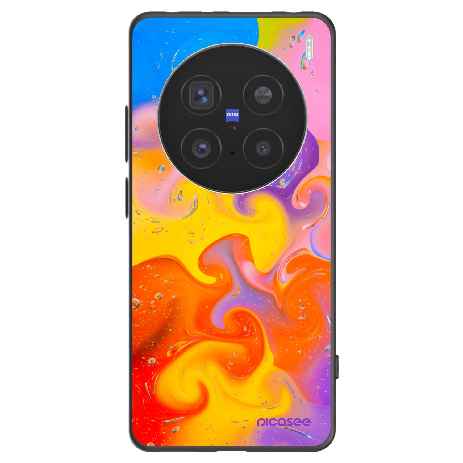 Picasee Μαύρη θήκη σιλικόνης για Vivo X200 Pro - Bubbles