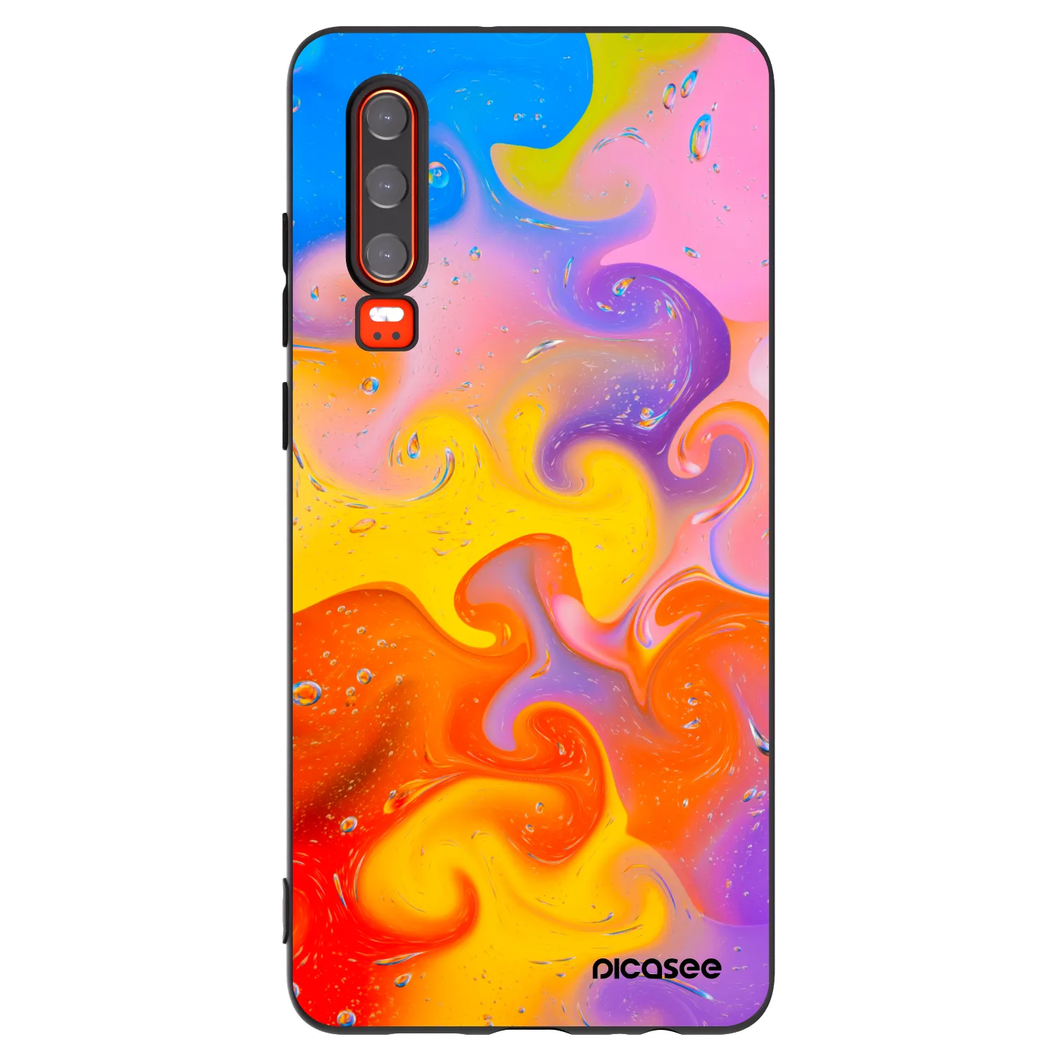 Picasee Μαύρη θήκη σιλικόνης για Huawei P30 - Bubbles