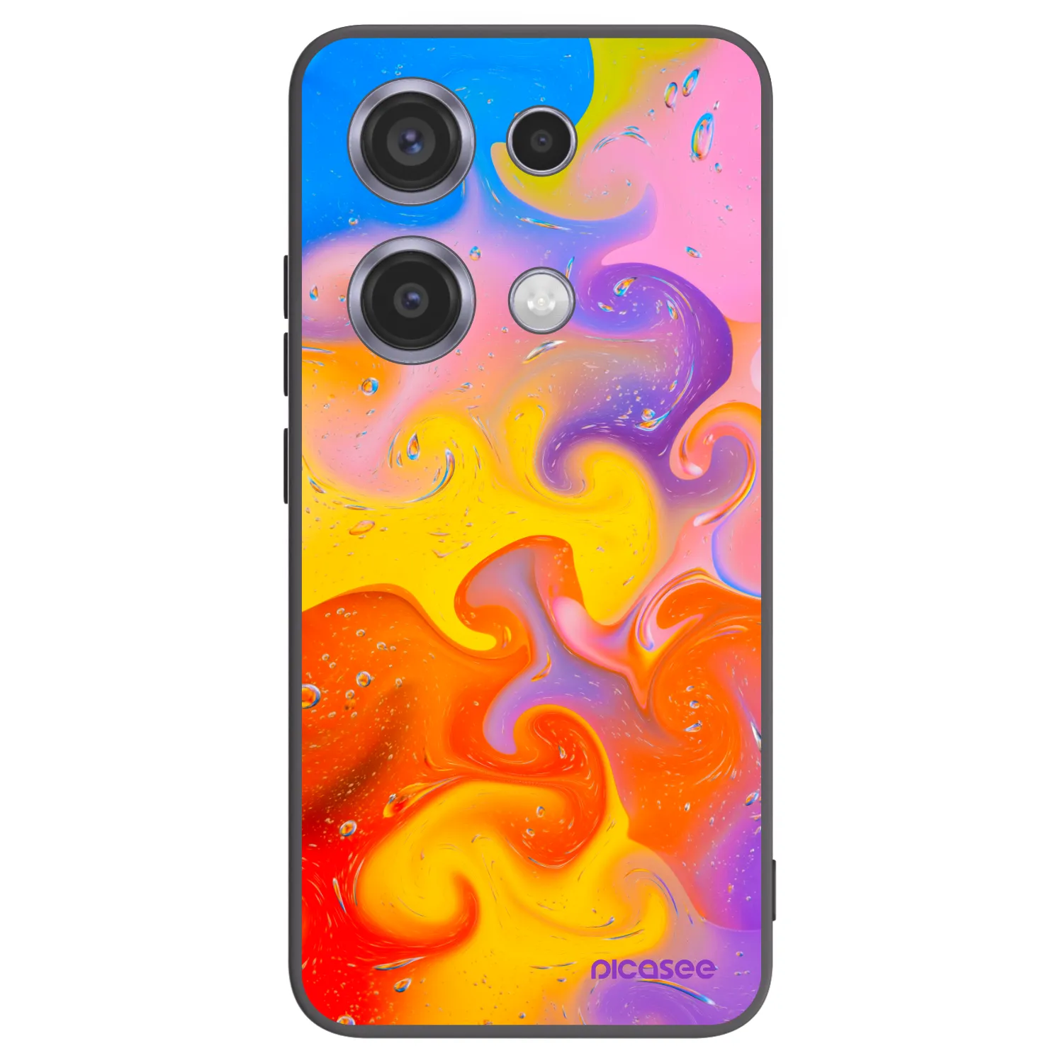 Picasee Μαύρη θήκη σιλικόνης για Xiaomi Redmi Note 14S - Bubbles