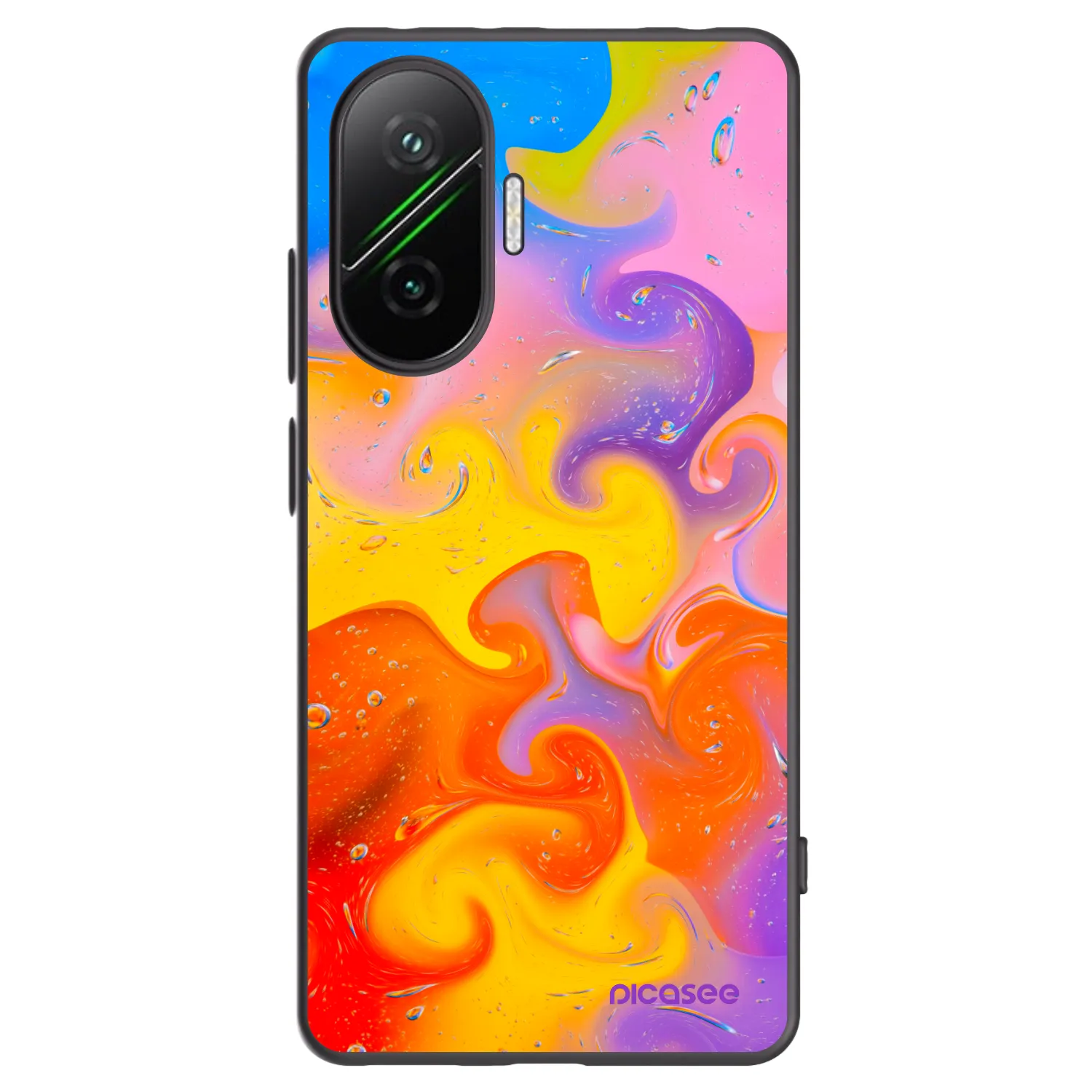 Picasee Μαύρη θήκη σιλικόνης για Xiaomi Poco F7 5G - Bubbles