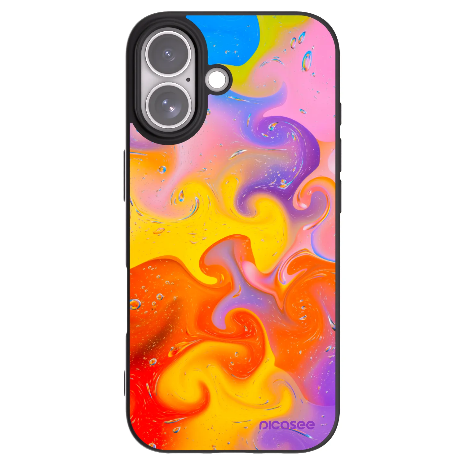 Picasee Μαύρη θήκη σιλικόνης για Apple iPhone 17 - Bubbles