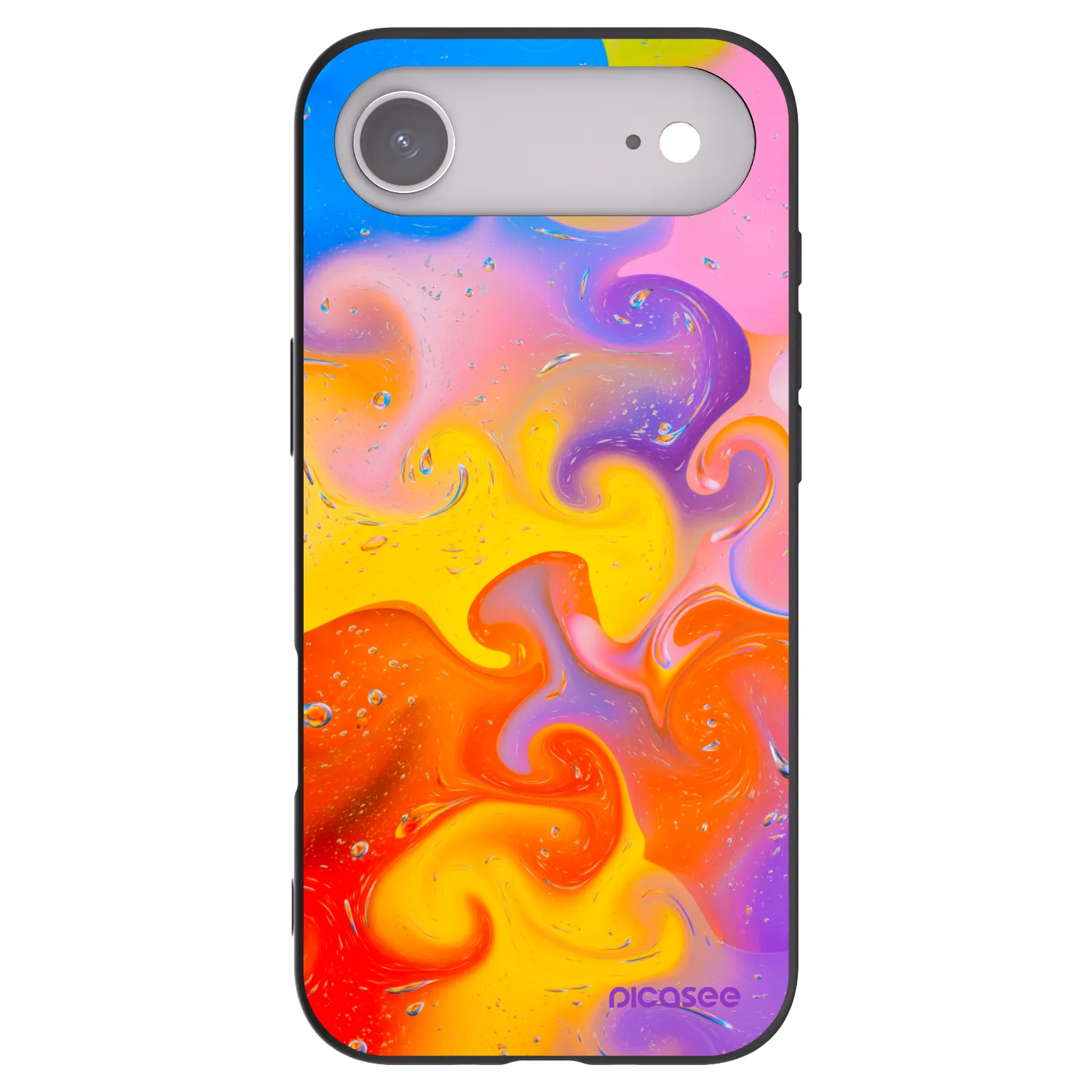 Picasee Μαύρη θήκη σιλικόνης για Apple iPhone Air - Bubbles