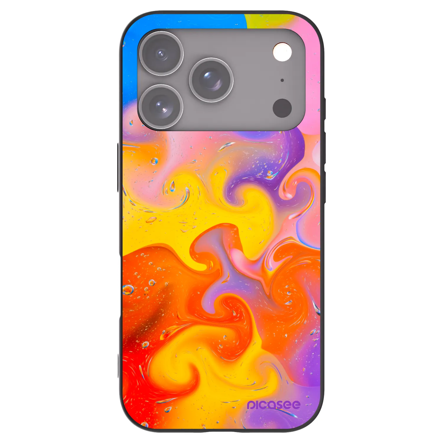 Picasee Μαύρη θήκη σιλικόνης για Apple iPhone 17 Pro - Bubbles