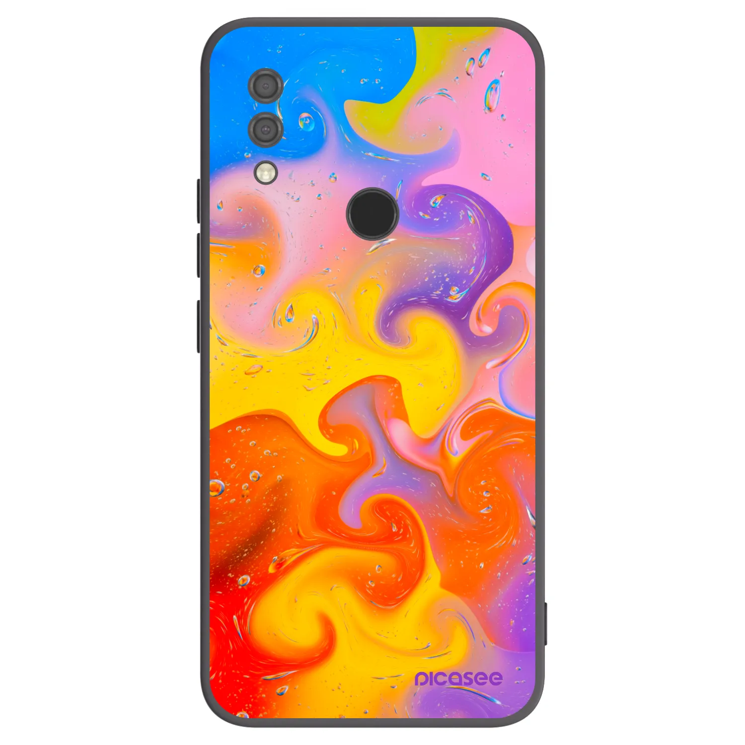 Picasee Μαύρη θήκη σιλικόνης για Xiaomi Redmi 7 - Bubbles