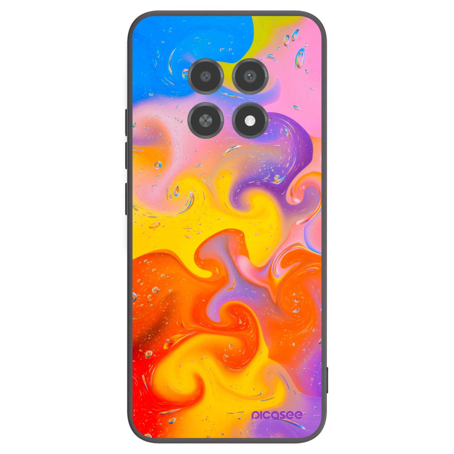 Picasee Μαύρη θήκη σιλικόνης για Realme 12X - Bubbles