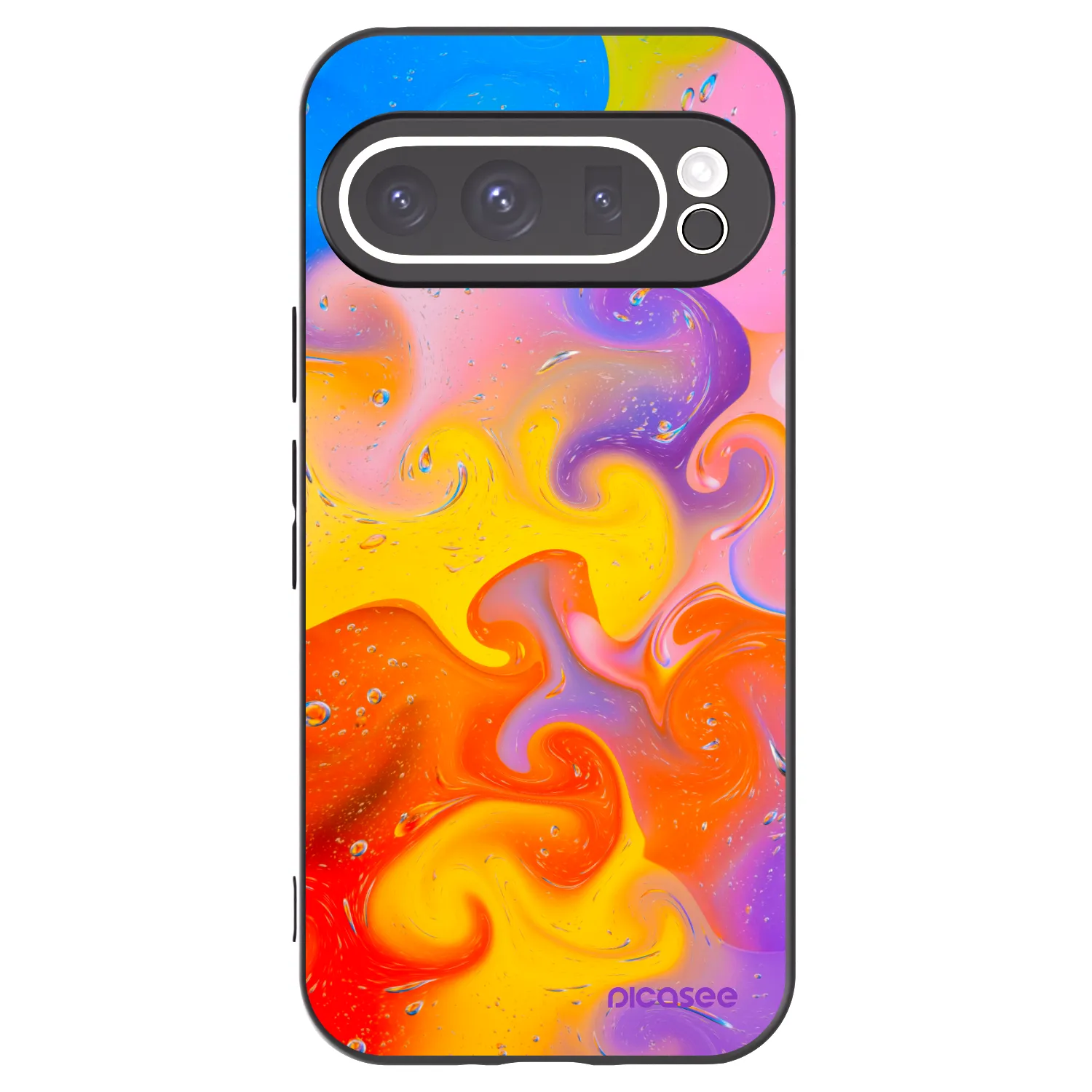 Picasee Μαύρη θήκη σιλικόνης για Google Pixel 9 Pro XL - Bubbles