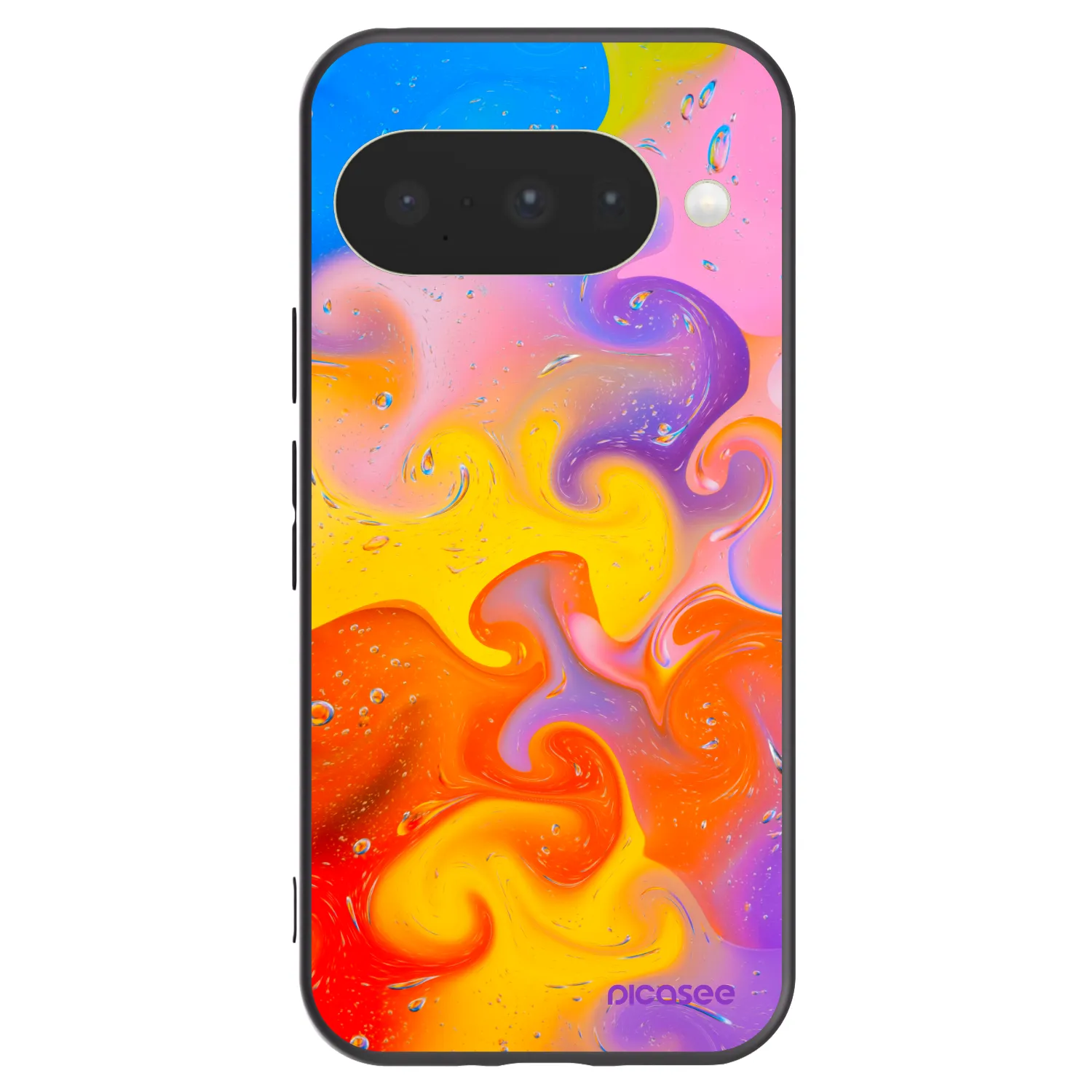 Picasee Μαύρη θήκη σιλικόνης για Google Pixel 10 - Bubbles