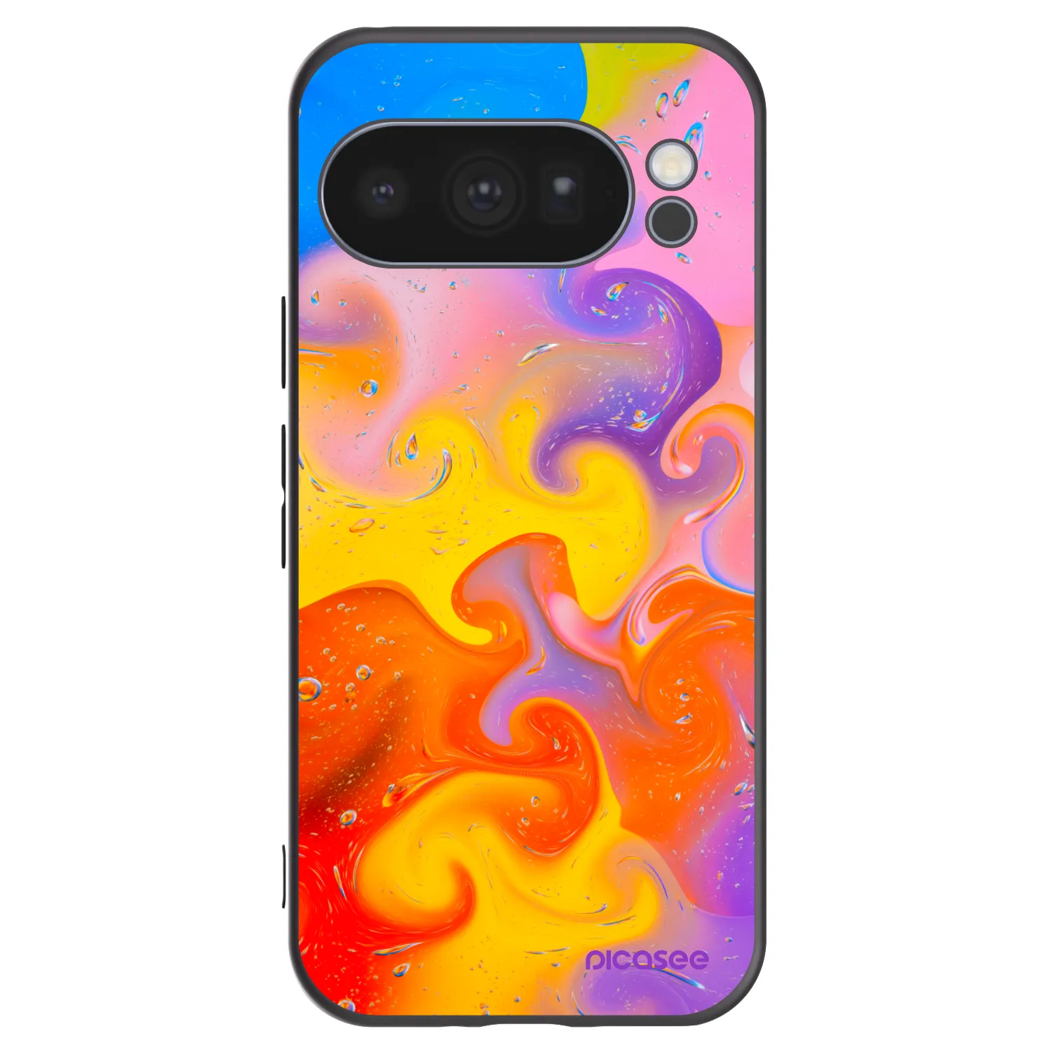 Picasee Μαύρη θήκη σιλικόνης για Google Pixel 10 Pro - Bubbles