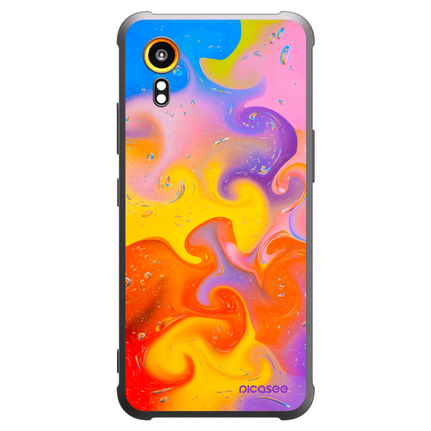 Picasee Μαύρη θήκη σιλικόνης για Samsung Galaxy Xcover 7 - Bubbles