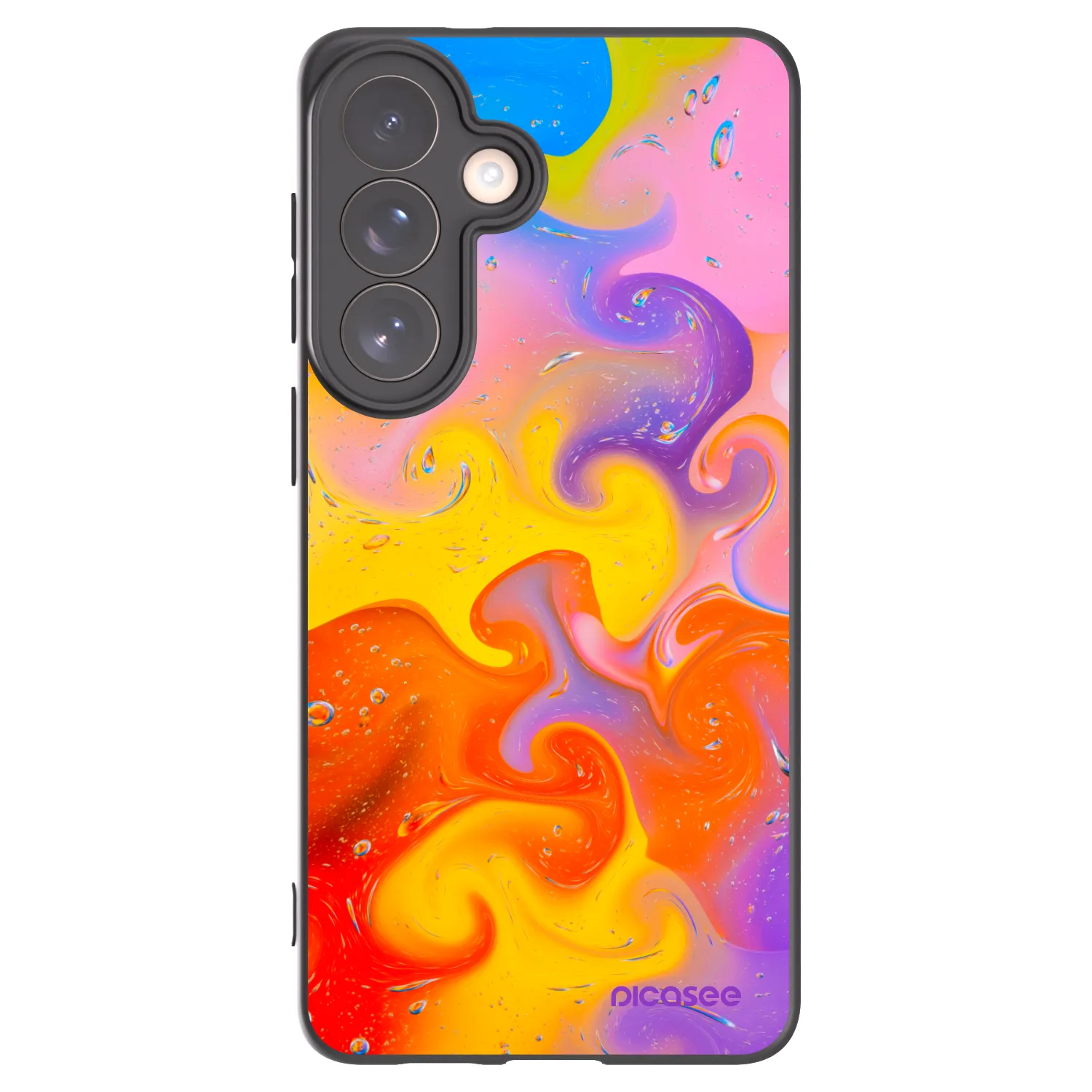 Picasee Μαύρη θήκη σιλικόνης για Samsung Galaxy S26+ - Bubbles