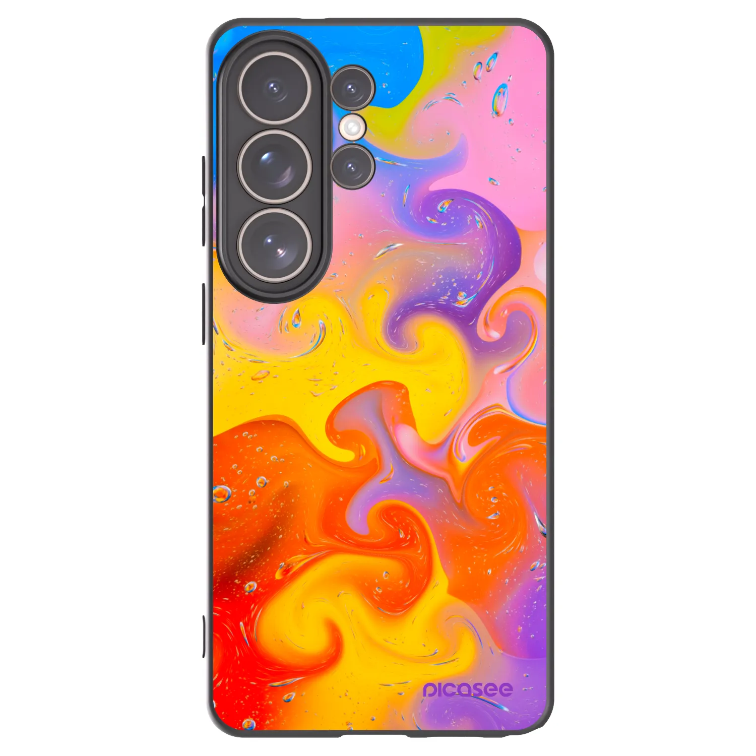 Picasee Μαύρη θήκη σιλικόνης για Samsung Galaxy S26 Ultra - Bubbles