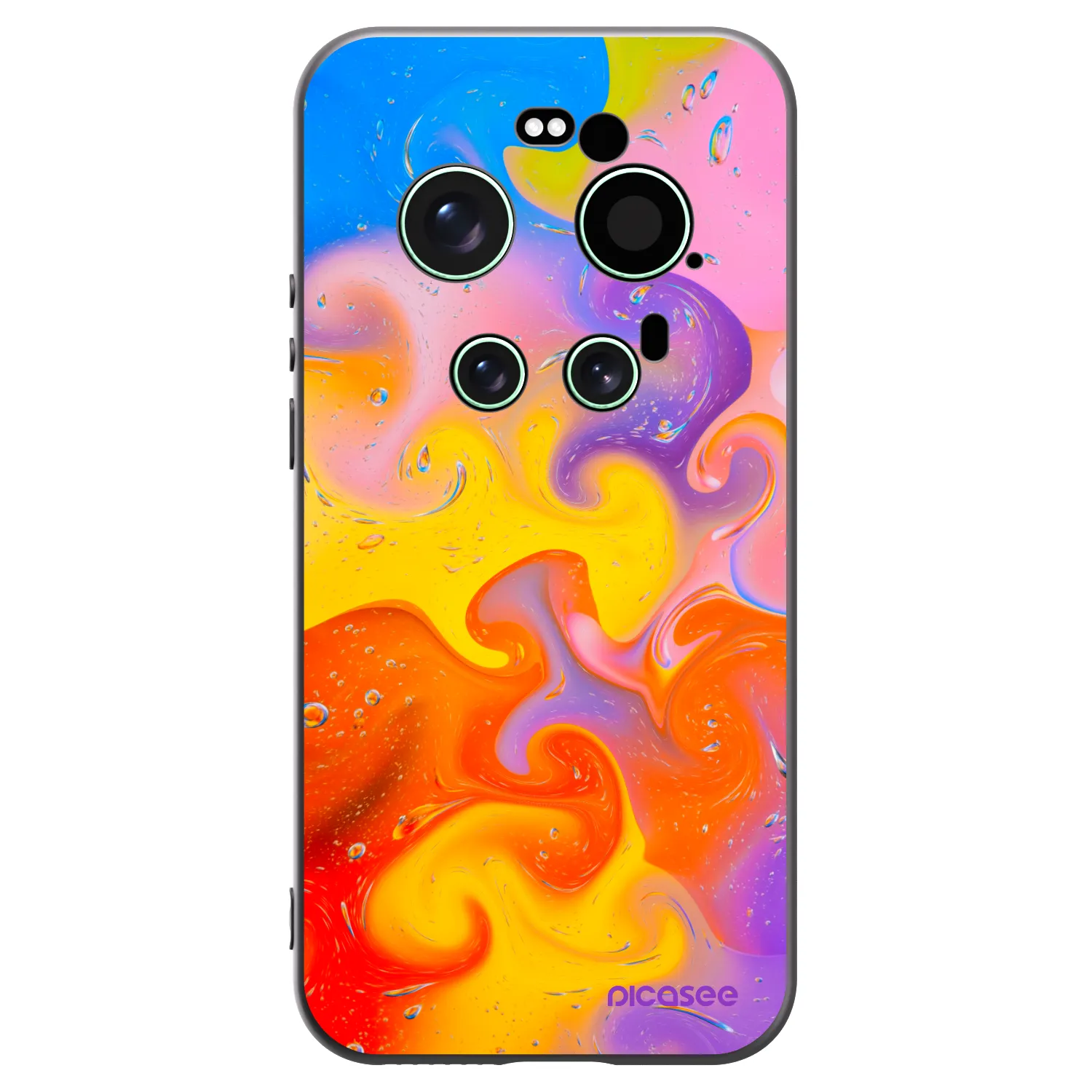 Picasee Μαύρη θήκη σιλικόνης για Xiaomi 17 Ultra - Bubbles