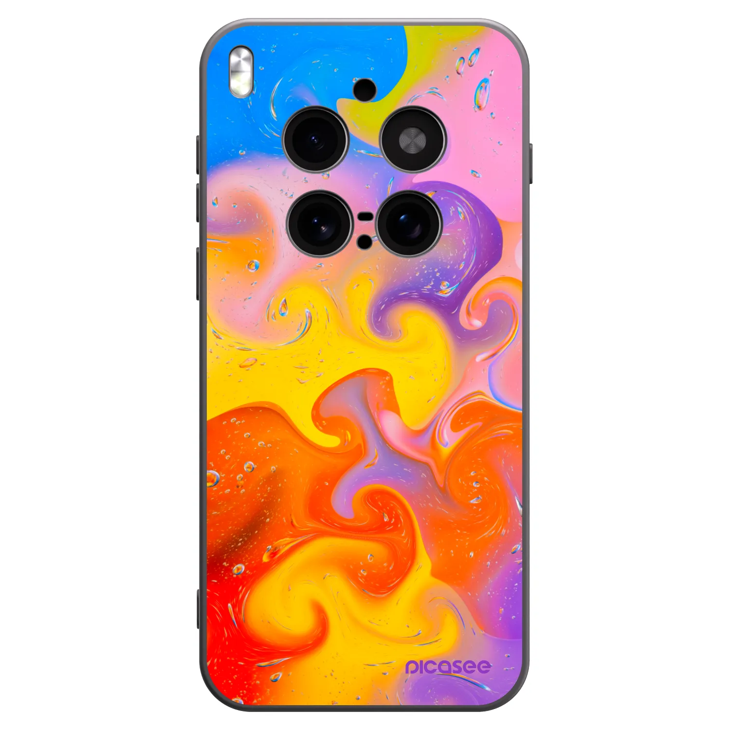Picasee Μαύρη θήκη σιλικόνης για Vivo X300 Pro - Bubbles