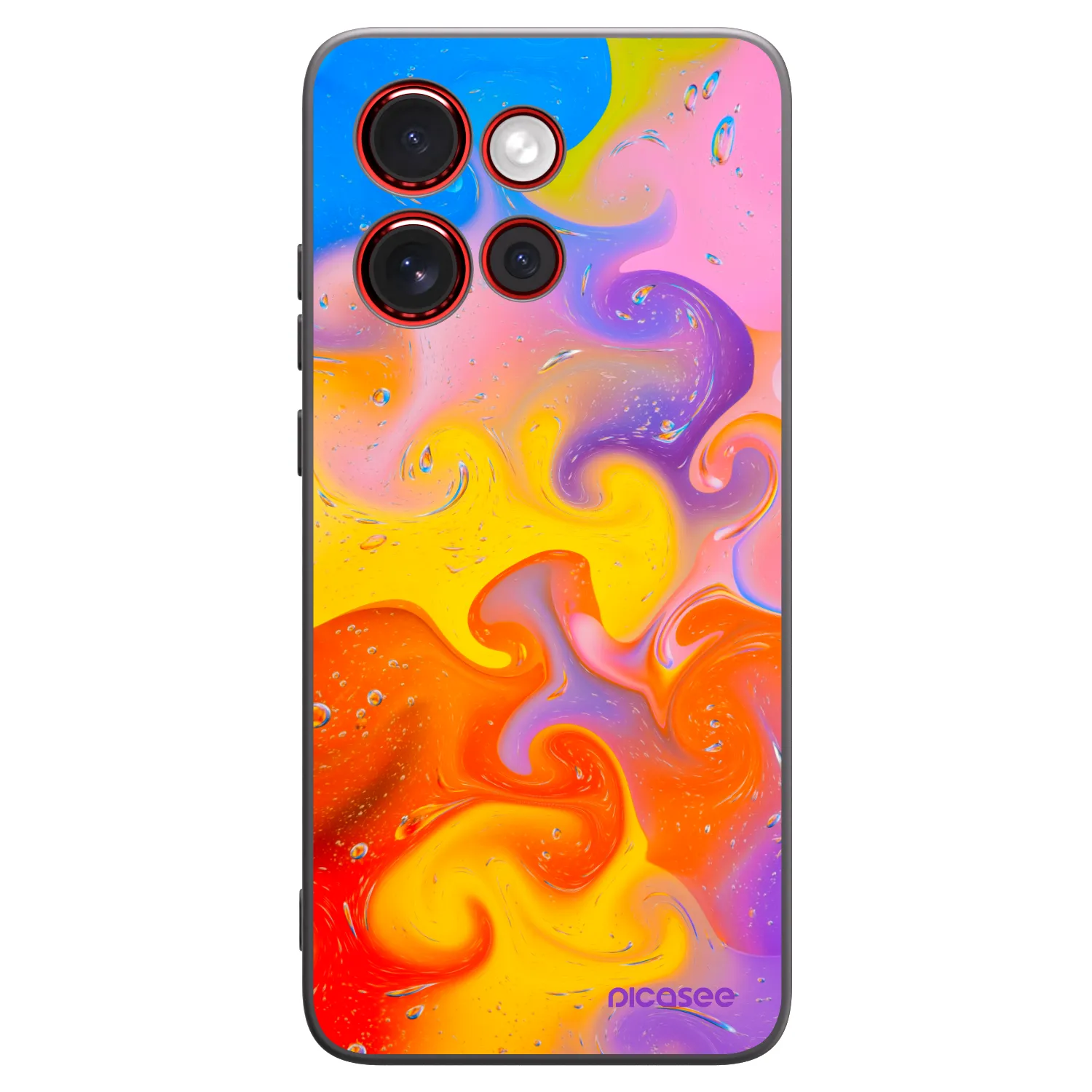 Picasee Μαύρη θήκη σιλικόνης για Motorola Edge 60 Neo 5G - Bubbles