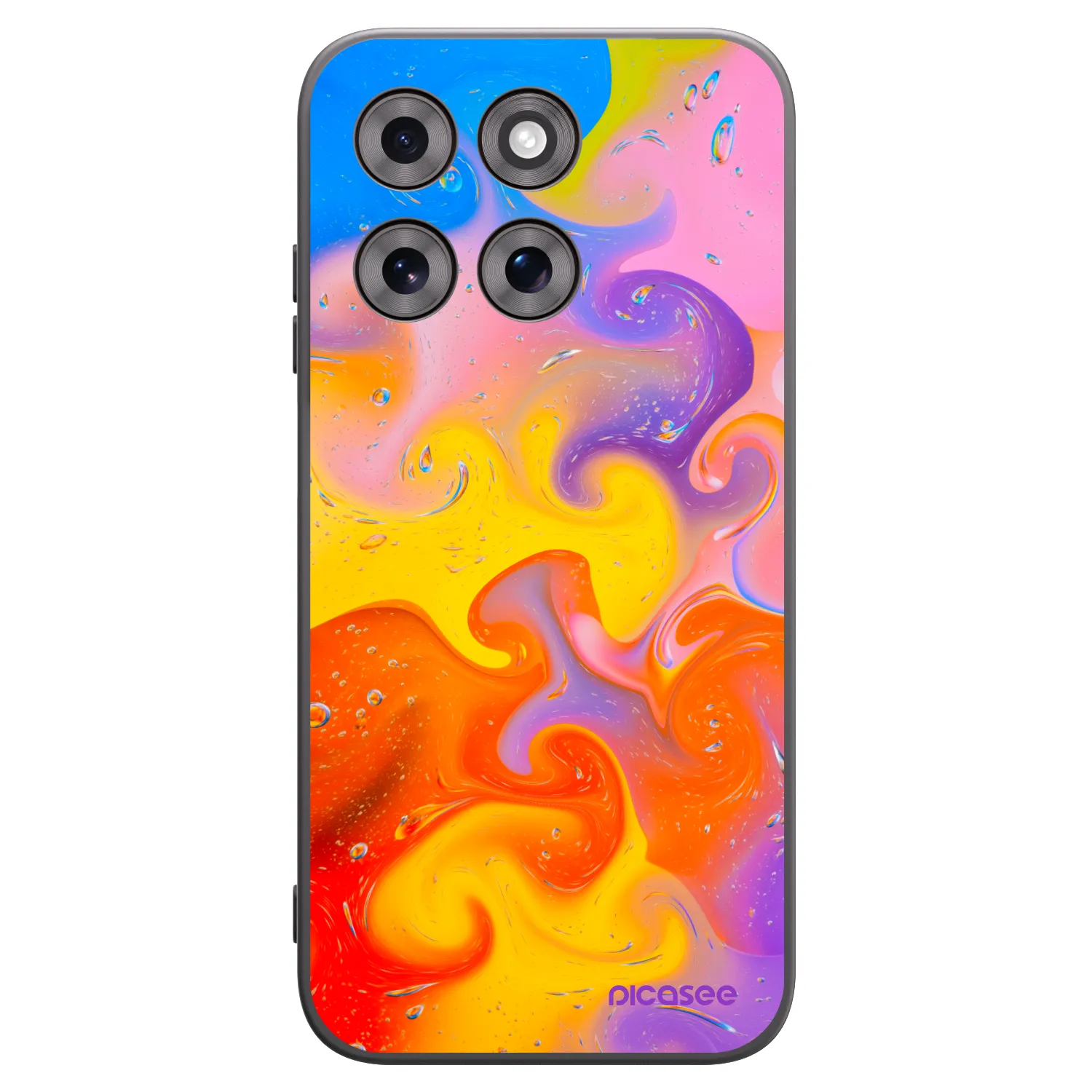 Picasee Μαύρη θήκη σιλικόνης για Motorola Moto G77 - Bubbles