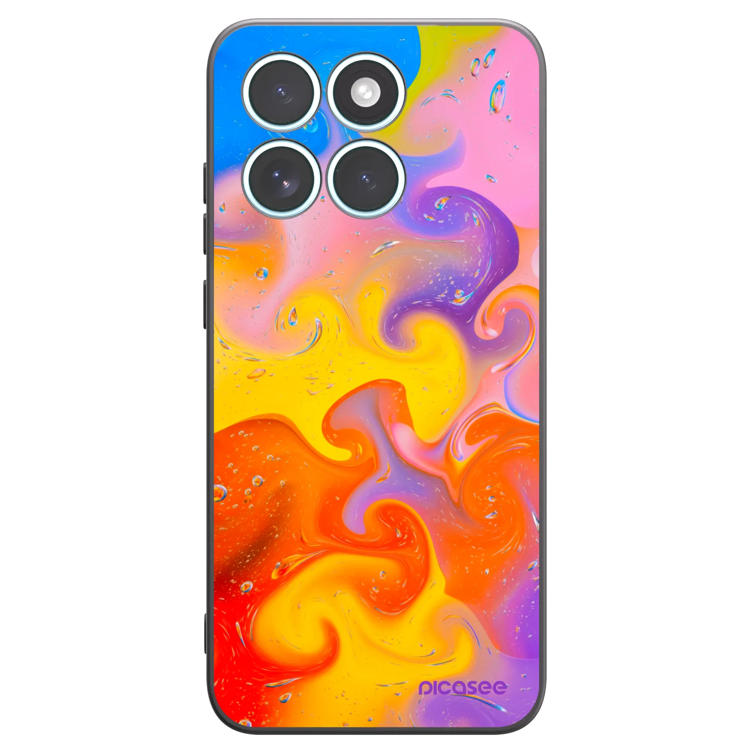 Picasee Μαύρη θήκη σιλικόνης για Motorola Edge 70 Fusion - Bubbles