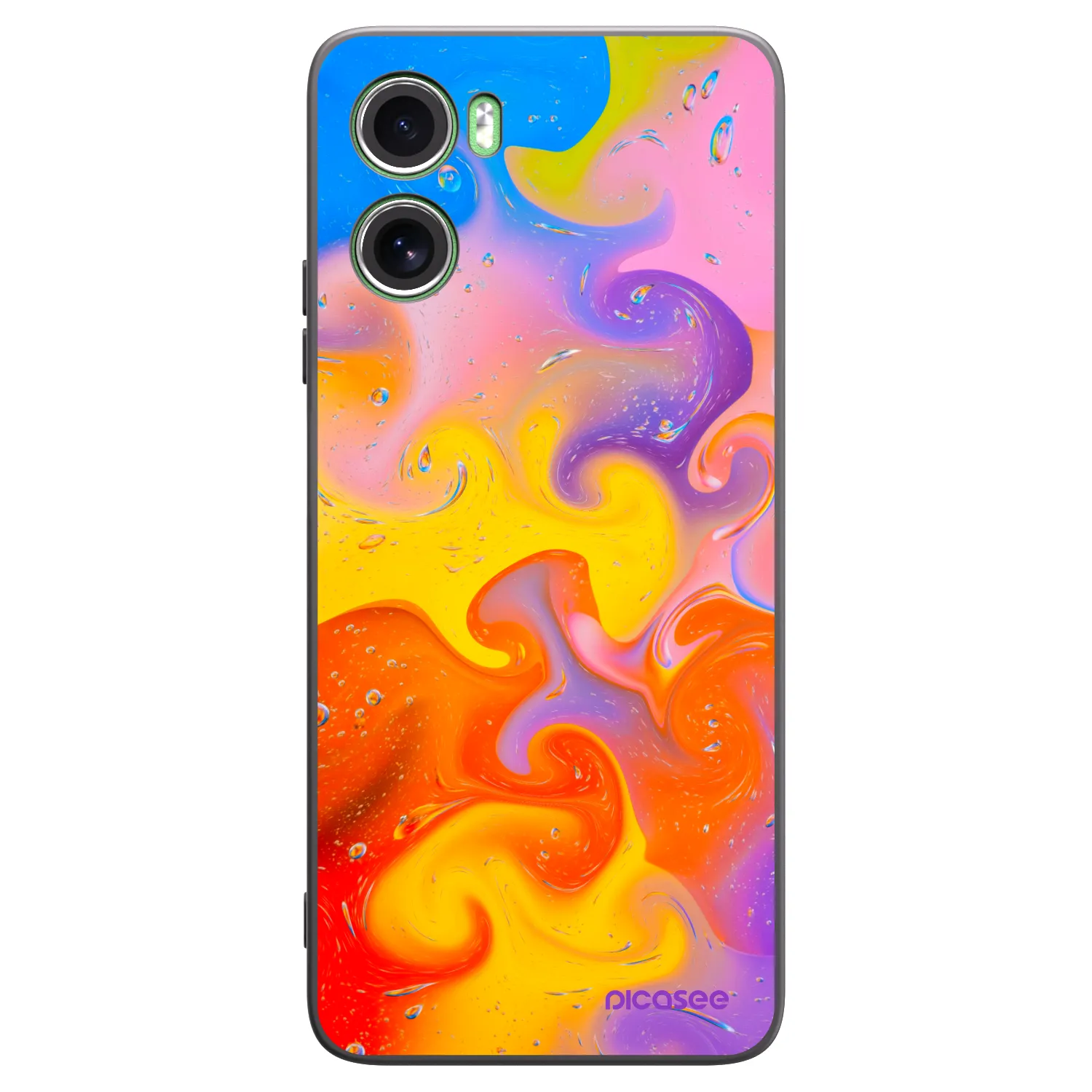 Picasee Μαύρη θήκη σιλικόνης για Motorola Moto G06 - Bubbles