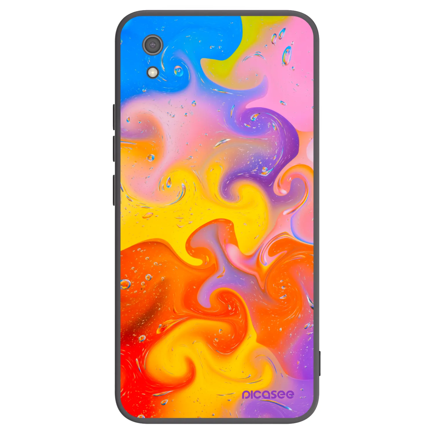 Picasee Μαύρη θήκη σιλικόνης για Xiaomi Redmi 7A - Bubbles