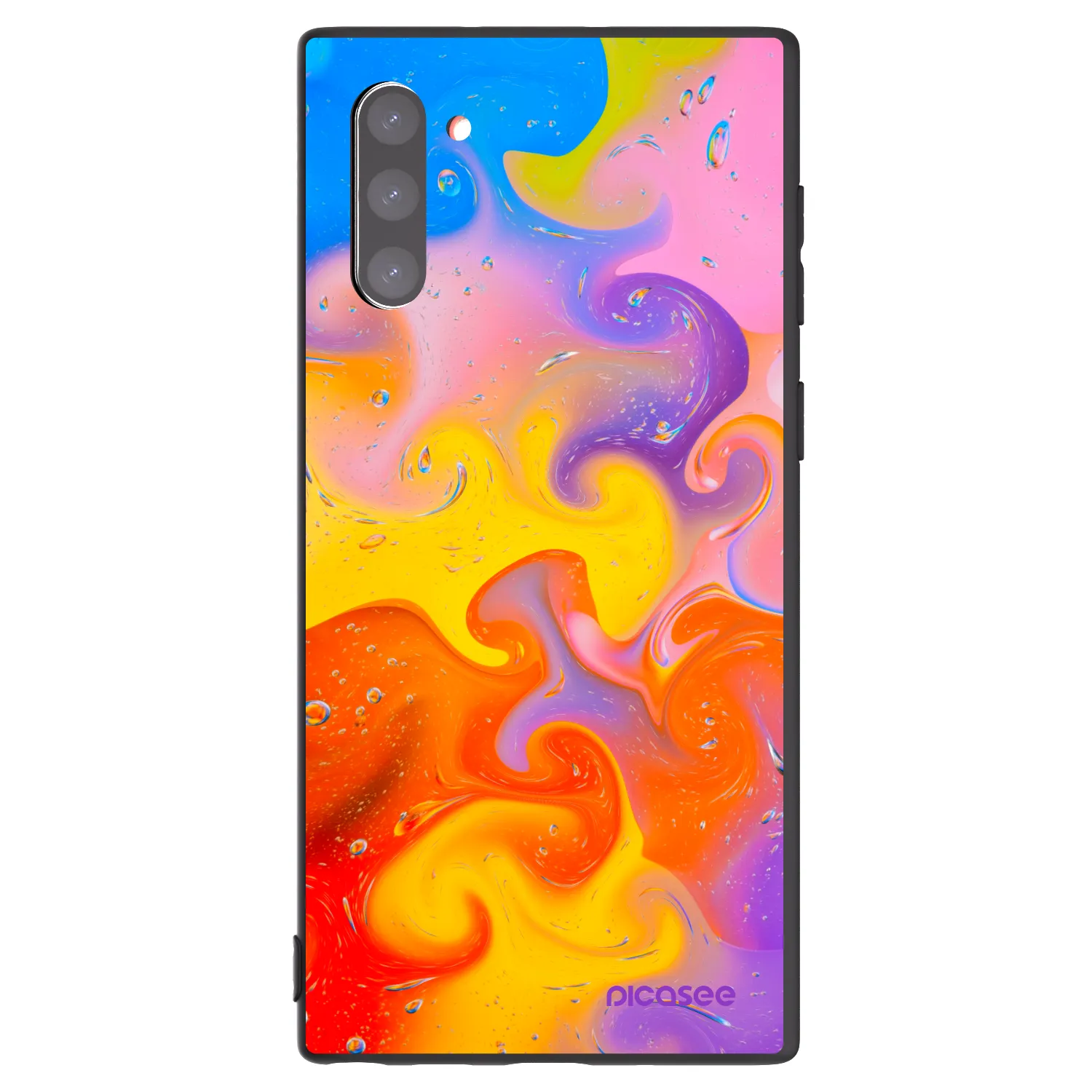 Picasee Μαύρη θήκη σιλικόνης για Samsung Galaxy Note 10 N970F - Bubbles