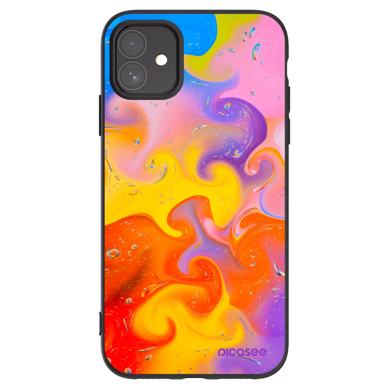 Picasee Μαύρη θήκη σιλικόνης για Apple iPhone 11 - Bubbles