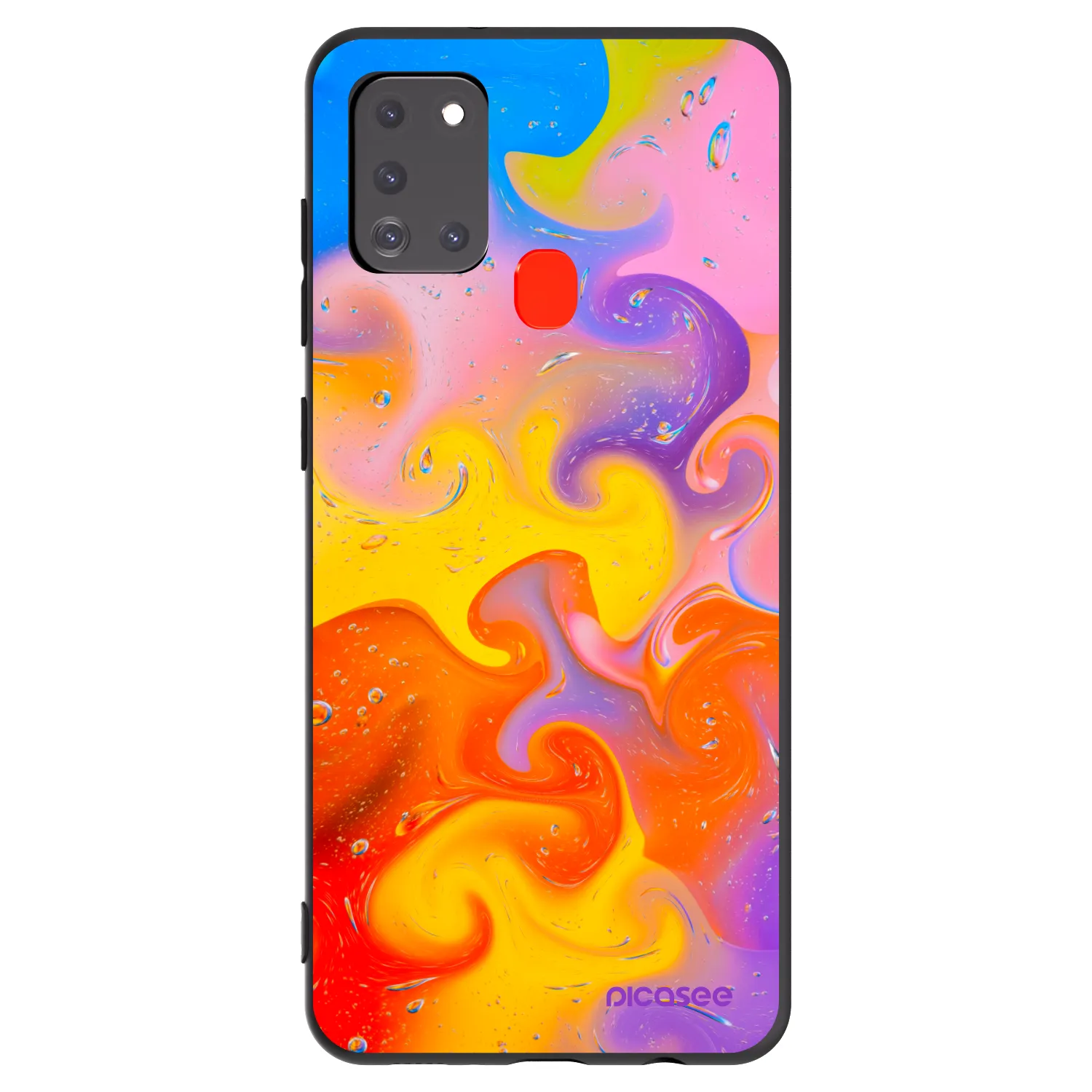 Picasee Μαύρη θήκη σιλικόνης για Samsung Galaxy A21s - Bubbles