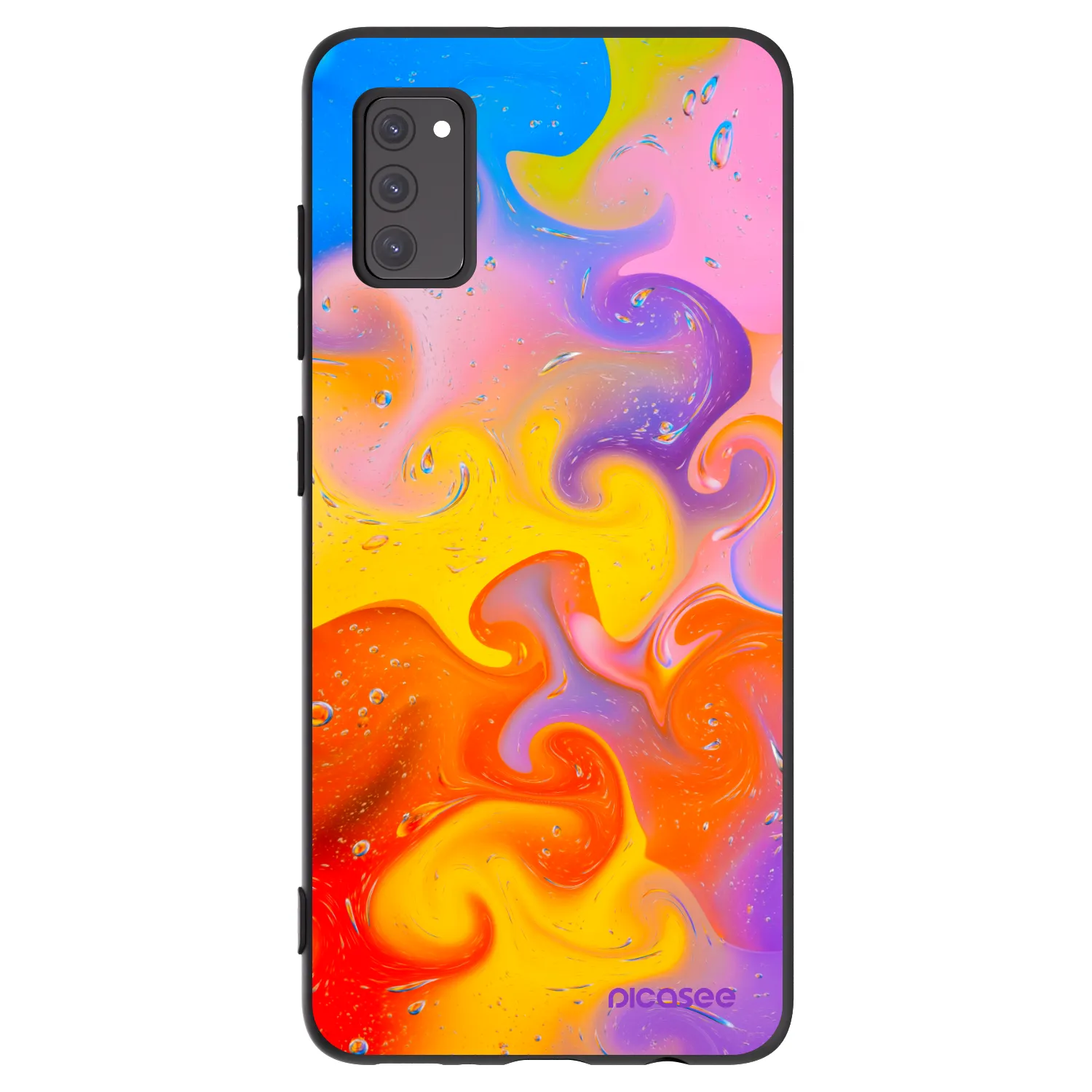 Picasee Μαύρη θήκη σιλικόνης για Samsung Galaxy A41 A415F - Bubbles