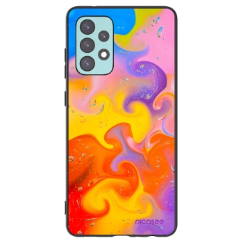 Picasee Μαύρη θήκη σιλικόνης για Samsung Galaxy A72 A725F - Bubbles