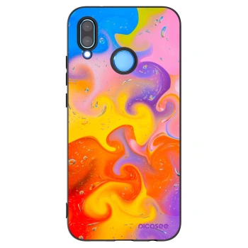 Picasee Μαύρη θήκη σιλικόνης για Huawei P20 Lite - Bubbles