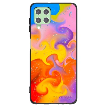 Picasee Μαύρη θήκη σιλικόνης για Samsung Galaxy A22 A225F 4G - Bubbles