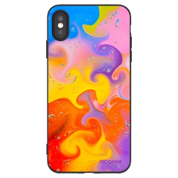 Picasee Μαύρη θήκη σιλικόνης για Apple iPhone XS Max - Bubbles