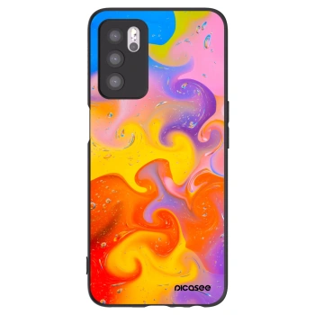Picasee Μαύρη θήκη σιλικόνης για OPPO A16 - Bubbles