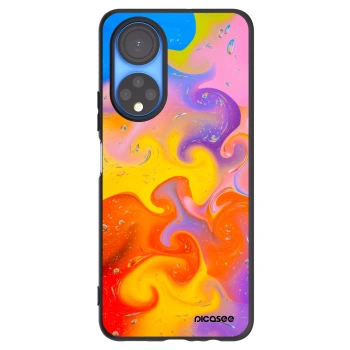 Picasee Μαύρη θήκη σιλικόνης για Honor X7 - Bubbles