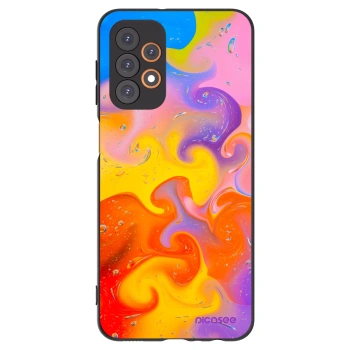 Picasee Μαύρη θήκη σιλικόνης για Samsung Galaxy A23 A235F 4G - Bubbles