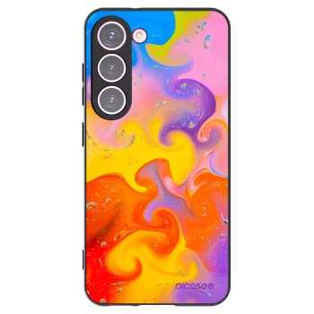 Picasee Μαύρη θήκη σιλικόνης για Samsung Galaxy S23 5G - Bubbles