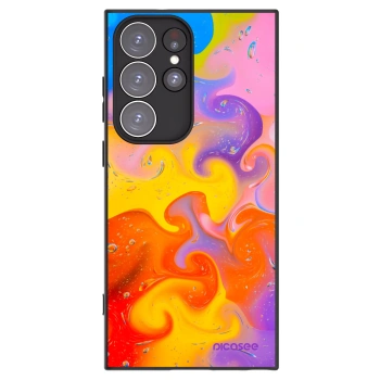 Picasee Μαύρη θήκη σιλικόνης για Samsung Galaxy S23 Ultra 5G - Bubbles