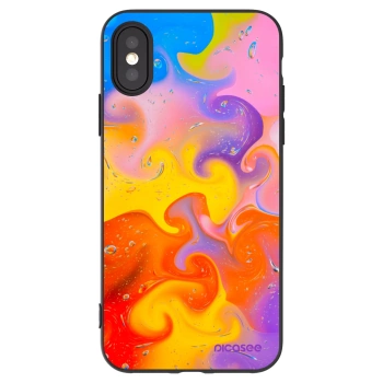 Picasee Μαύρη θήκη σιλικόνης για Apple iPhone X/XS - Bubbles